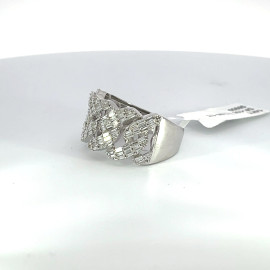 Men's Gold Chain Link Diamond Ring 14k White Gold 1CT - GCLA Mens Ring 0022