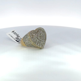 Men's Heart Diamond Ring w/ Baguette and Circle Diamonds - R 3181
