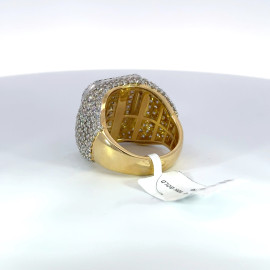 Men's Rounded Square Diamond Ring 10k Yellow Gold w/ Round Diamonds - GCLA Mens Rings 0039