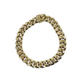 11mm Miami Cuban Link 10K Yellow Gold Bracelet for Men B-MC11