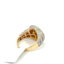 10K ROUND DIAMOND RING 4.35CT BAGUETTE - MGR2019