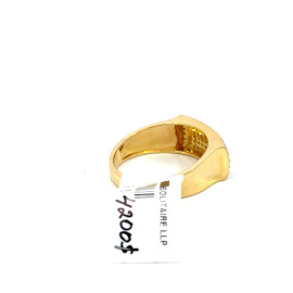 10K GOLD DIAMOND RECTANGULAR MEN'S RING 0.54CT - R3275