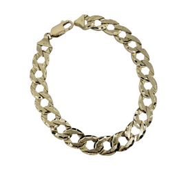9mm Casting Bracelet 10K Yellow Gold Bracelet for Men MCA-054
