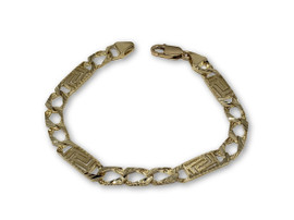 8mm Diamond Cut Medusa Bracelet 10k Gold MMM-008