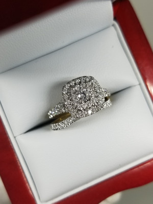 Diamond Halo + Semi Eternity Ring 1.15ct in 14k Yellow Gold ZZZ-2031-8 Diamond Halo + Semi Eternity Ring 1.15ct in 14k Yellow Gold ZZZ-2031-8