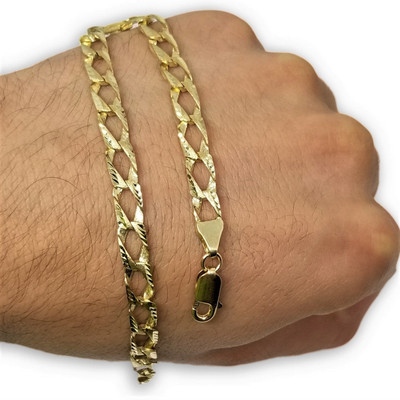 Curb Chain Bracelet 6mm 10k Gold GRM-121-5 Curb Chain Bracelet 6mm 10k Gold GRM-121-5