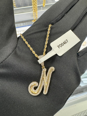 N Letter Diamond Pendent 0.52ct 10k Gold - PD0467 N Letter Diamond Pendent 0.52ct 10k Gold - PD0467