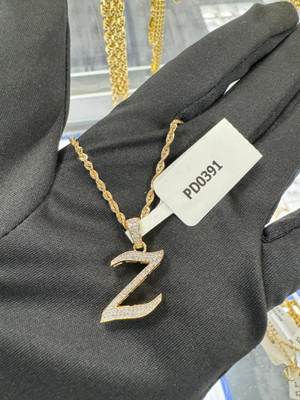 Z Letter Diamond Pendent 0.15ct 10k Gold - PD0391 Z Letter Diamond Pendent 0.15ct 10k Gold - PD0391