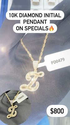 L Letter Diamond Pendent 0.53ct 10k Gold - PD0479 L Letter Diamond Pendent 0.53ct 10k Gold - PD0479