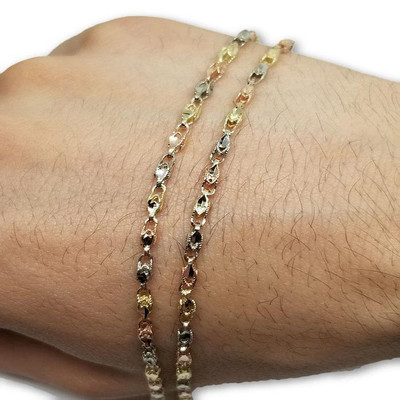 2.5MM 10k Turkish Diamond Cut Gourmette Gold Chain MGC-064 2.5MM 10k Turkish Diamond Cut Gourmette Gold Chain MGC-064