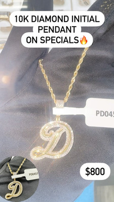 D Letter Diamond Pendent 0.60ct 10k Gold - PD0457 D Letter Diamond Pendent 0.60ct 10k Gold - PD0457