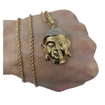 10K Rope Chain + 10k Bhouddha Pendant - ALEs-0010 10K Rope Chain + 10k Bhouddha Pendant - ALEs-0010