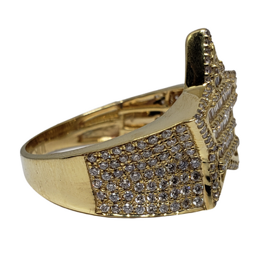 10k Star Ring 1.22ct VS Baguettes of Diamonds - sr9781B-VS 10k Star Ring 1.22ct VS Baguettes of Diamonds - sr9781B-VS