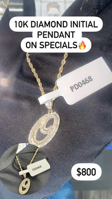 O Letter Diamond Pendent 0.48ct 10k Gold - PD0468 O Letter Diamond Pendent 0.48ct 10k Gold - PD0468
