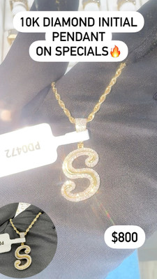 S Letter Diamond Pendent 0.48ct 10k Gold - PD0472 S Letter Diamond Pendent 0.48ct 10k Gold - PD0472