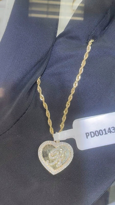 R Letter Heart Shape Diamond Pendent 0.30ct 10k Gold - PD00143-R R Letter Heart Shape Diamond Pendent 0.30ct 10k Gold - PD00143-R