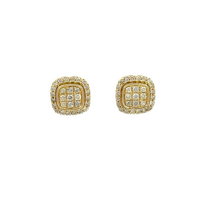 10k Gold 0.50CT Diamond Square Earrings - GCLA Earrings Rounded Square 015 10k Gold 0.50CT Diamond Square Earrings - GCLA Earrings Rounded Square 015