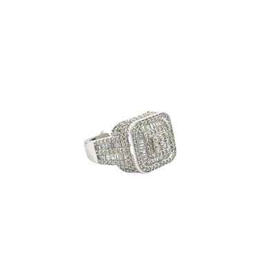 10K WHITE GOLD SQUARE DIAMOND RING 3.80CT - CMRBR0413-1 10K WHITE GOLD SQUARE DIAMOND RING 3.80CT - CMRBR0413-1