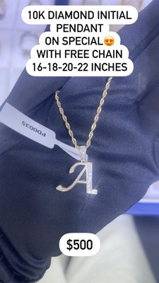 A Letter Diamond Pendent 0.09ct 10k Gold - PD0035 A Letter Diamond Pendent 0.09ct 10k Gold - PD0035