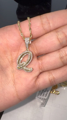 Q Letter Diamond Pendent 0.48ct 10k Gold - PD0470 Q Letter Diamond Pendent 0.48ct 10k Gold - PD0470