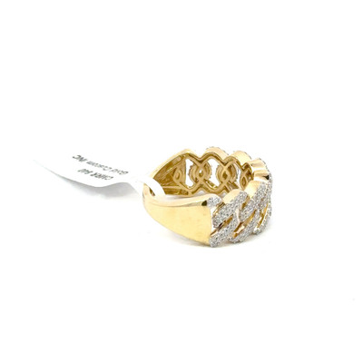 10K GOLD DIAMOND CUBAN RING 0.99CT - CMRR840-1 10K GOLD DIAMOND CUBAN RING 0.99CT - CMRR840-1