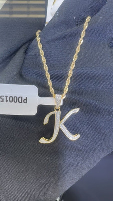K Letter Diamond Pendent 0.09ct 10k Gold - PD0015 K Letter Diamond Pendent 0.09ct 10k Gold - PD0015