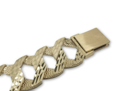 20mm Jumbo Bracelet Diamond Cut 10k Yellow Gold GCT-009-5 20mm Jumbo Bracelet Diamond Cut 10k Yellow Gold GCT-009-5