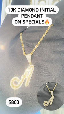 A Letter Diamond Pendent 0.50ct 10k Gold - PD04** A Letter Diamond Pendent 0.50ct 10k Gold - PD04**