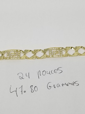 6.5mm Curb Chain Diamond Cut 10K Yellow Gold CD50-12 6.5mm Curb Chain Diamond Cut 10K Yellow Gold CD50-12