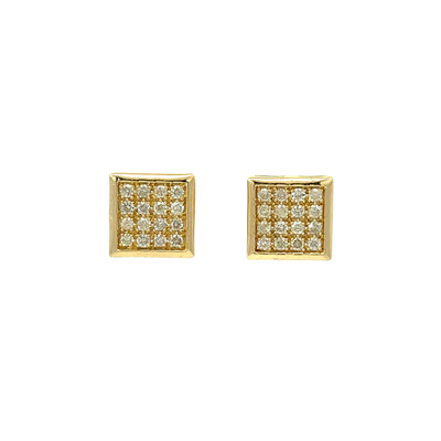 10k Gold 0.50CT Diamond Square Earrings - GCLA Earrings Diamond Square 019