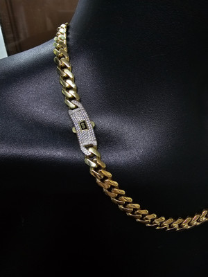 9MM 10k Yellow Gold Monaco Chain MCO15 CZS Lock-2 9MM 10k Yellow Gold Monaco Chain MCO15 CZS Lock-2