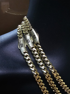 9mm 10k Yellow Gold Monaco Chain 9mm 10k Yellow Gold Monaco Chain