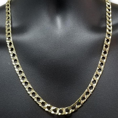 8.0MM 10k Yellow Diamond Cut Old School Gold Chain in Square Link MGC-046-1 8.0MM 10k Yellow Diamond Cut Old School Gold Chain in Square Link MGC-046-1