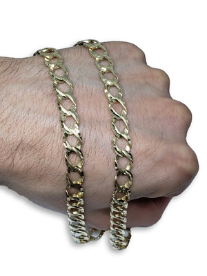 8MM 10k Yellow Diamond Cut Old School Gold Chain GC-MAB-004-6 8MM 10k Yellow Diamond Cut Old School Gold Chain GC-MAB-004-6