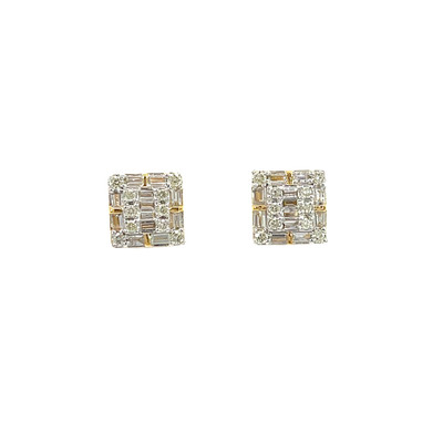 10k Gold 0.50CT Diamond Heart Earrings - GCLA Earrings Diamond Square 011 10k Gold 0.50CT Diamond Heart Earrings - GCLA Earrings Diamond Square 011
