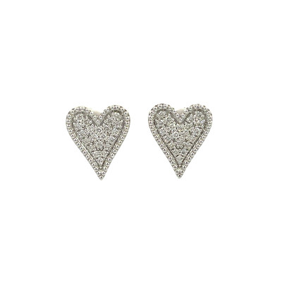 14k White Gold 0.41CT Diamond Heart Earrings - GCLA Earrings Diamond Heart 008 14k White Gold 0.41CT Diamond Heart Earrings - GCLA Earrings Diamond Heart 008