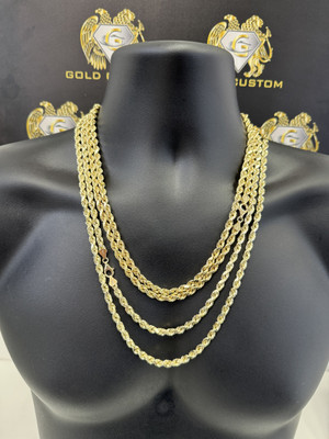 5.5MM 10K Diamond Cut Rope Chain RCD-055-1 5.5MM 10K Diamond Cut Rope Chain RCD-055-1