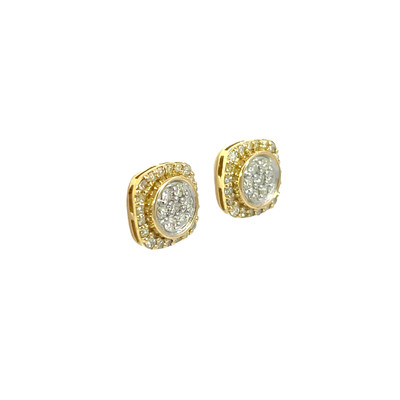 10k Gold 0.75CT Diamond Square Earrings - GCLA Earrings Rounded Square 014 10k Gold 0.75CT Diamond Square Earrings - GCLA Earrings Rounded Square 014