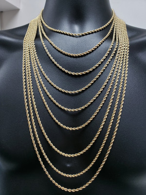 2.2MM 10K Semi Solid Rope Chain - RC-022-1 2.2MM 10K Semi Solid Rope Chain - RC-022-1