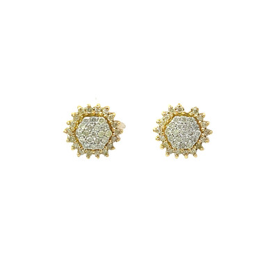10k Gold 0.50CT Diamond Flower Earrings - GCLA Earrings Diamond Flower 017