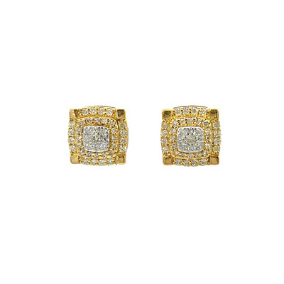 10k Gold 0.50CT Diamond Square Earrings - GCLA Earrings Rounded Square 013 10k Gold 0.50CT Diamond Square Earrings - GCLA Earrings Rounded Square 013
