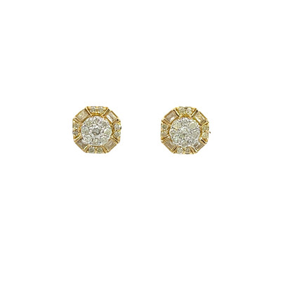 10k Gold 0.50CT Diamond Circle Earrings - GCLA Earrings Diamond Circle 066
