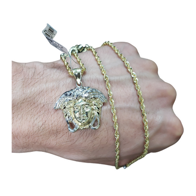 10K Rope Chain Laser Cut+ Ver-Sa-Ce-517 Gold Pendant LA517 10K Rope Chain Laser Cut+ Ver-Sa-Ce-517 Gold Pendant LA517