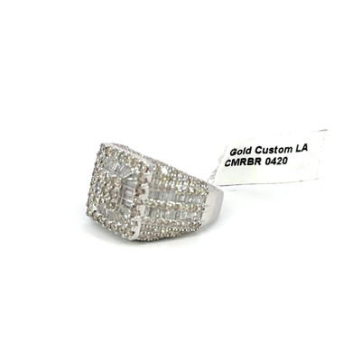 Men's Square Diamond Ring 4.70ct 10K White Gold - CMRBR0420-W-1 Men's Square Diamond Ring 4.70ct 10K White Gold - CMRBR0420-W-1