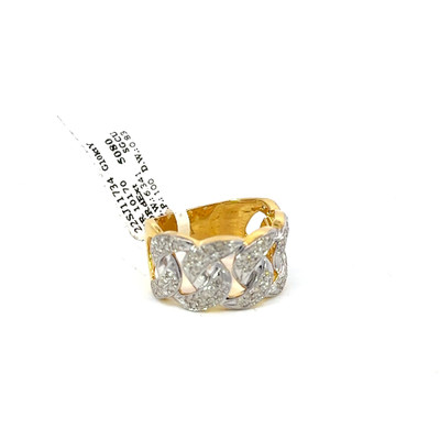 Men's Cuban Link Diamond Ring 0.83ct 10K Gold - 22SJ11734-1 Men's Cuban Link Diamond Ring 0.83ct 10K Gold - 22SJ11734-1