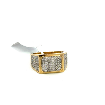10K GOLD DIAMOND RECTANGULAR MEN'S RING 1CT - MGR2056-2 10K GOLD DIAMOND RECTANGULAR MEN'S RING 1CT - MGR2056-2