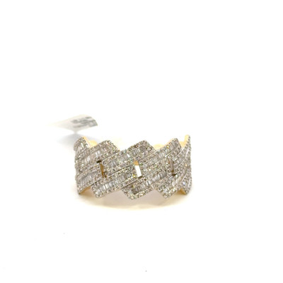 10K GOLD DIAMOND CUBAN RING JAGGED EDGE 1.67CT BAGUETTE - 22SJ11737.-1 10K GOLD DIAMOND CUBAN RING JAGGED EDGE 1.67CT BAGUETTE - 22SJ11737.-1
