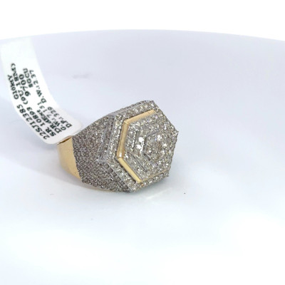 Men's Hexagon Diamond Ring - SR 10893
