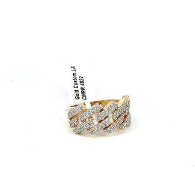 Men's Cuban Link Diamond Ring 1.00ct 14K Gold - CMRR4022-1 Men's Cuban Link Diamond Ring 1.00ct 14K Gold - CMRR4022-1
