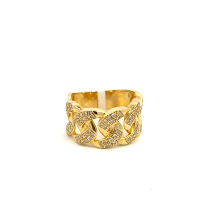 10K GOLD DIAMOND CUBAN RING 0.86CT - 22SJ11729.-1 10K GOLD DIAMOND CUBAN RING 0.86CT - 22SJ11729.-1